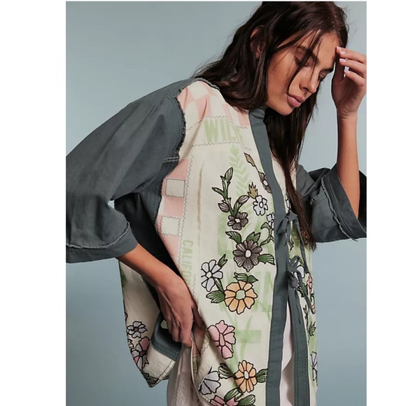 Pressed In Flowers Kimono NWOT Color : Garden Combo - Picture 2 of 10